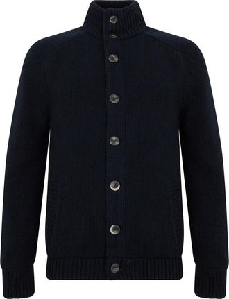 Herno Cardigan met knoopsluiting - Heren - Vesten - Blauw - L - Wol - Truien & Vesten