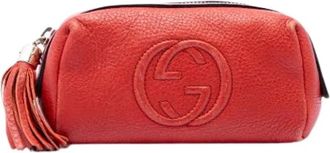 Gucci Pre-owned Soho pouch - Dames - Vintage Clutch - Rood - ONE Size - Leer - Vintage