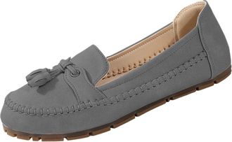 Generic Ladies Loafer Shoes Slip On Womens Flats Solid Color Stylish Classic Foldable Lightweight Comfy Wide Fit Casual Pumps Shoes Work Leisure Gray