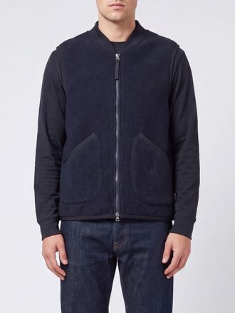Universal Works Wool Waistcoat with Bomber Collar and Patch Pockets