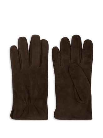 Boggi Milano Suede Leather Gloves - Marrone