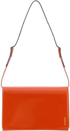 Jil Sander Orange Leather Small File Shoulder Bag Paprika Borse A Mano