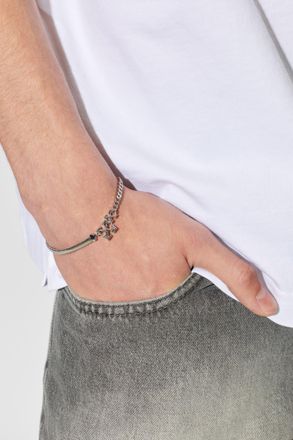 Off-white Brass Bracelet, Mens, Silver