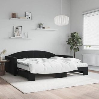 vidaXL Vidaxl - Furniture Limited - Sof&aacute; Cama Nido Con Colch&oacute;n Terciopelo Negro