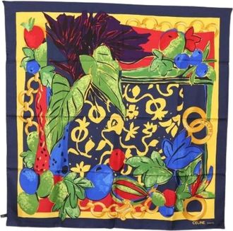 Celine Pre-owned Scarves, female, Multicolor, Size: ONE SIZE Pre-owned Silk Scarf