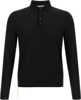 Fendi Polo de Lana Virgen - Tops - Hombre - Negro - 2XL