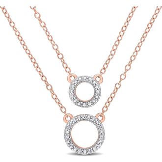 Delmar Diamond Circle Layered Necklace - 0.04ct. in Rose Gold at Nordstrom Rack