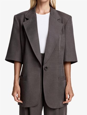 Smythe Short Sleeve Oversized Blazer In Mink