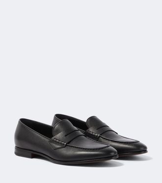 Canali Leather penny loafers