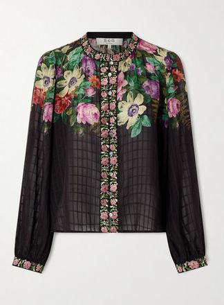 Sea New York Blusa In Voile Floreale Con Ricami Viktoria - Multicolore