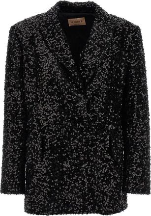 Le Twins Como Double-Breasted Blazer - Dames - Blazers - Zwart - XS - Leer - Jassen