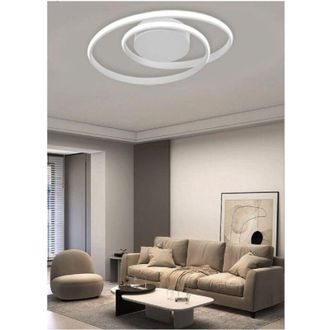 Trade Shop Trade Shop Traesio - Plafoniera Da Soffitto Lampadario 32w Vortice Luce Fredda Naturale Calda Pn-20b - -Bianco Caldo