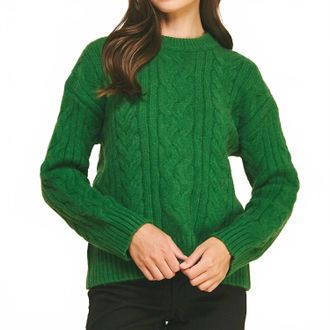 Pinch Design Cable Knit Sweater In Green