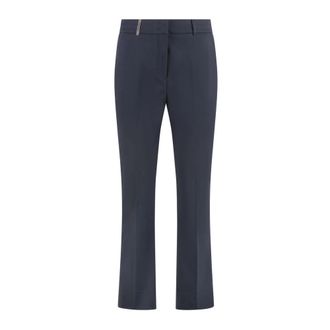 PESERICO Wide Broeken - Dames - Wijde Broeken - Blauw - S - Katoen - Broeken