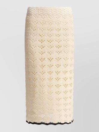 Zimmermann rhiannon crochet midi skirt elastic waistband