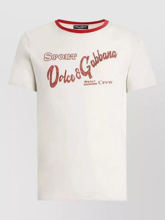 Dolce & Gabbana contrast collar crew neck graphic print t-shirt