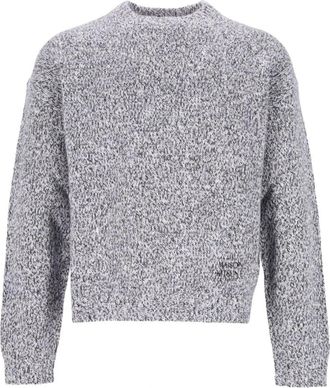 Maison Kitsun&eacute; Alpaca Blend Moulin&eacute; Comfort Trui - Heren - Truien - Grijs - Maat: M Katoen