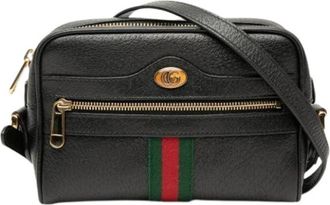 Gucci Pre-owned Ophidia Crossbody Bag - Dames - Vintage Schoudertas - Zwart - ONE Size - Leer - Vintage
