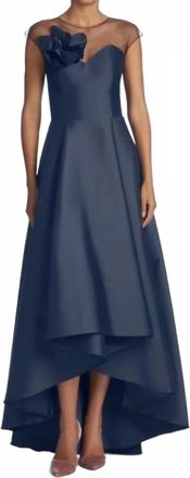 Sachin & Babi Womens Elegant Hi-Lo Gown In Navy