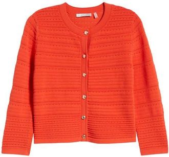 Elie Tahari The Alessandra Cardigan in Orange Dream at Nordstrom, Size X-Large