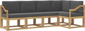 vidaXL Conjunto De Sof&aacute;s De Exterior 5 Uds. Blanco Y Antracita Vidaxl