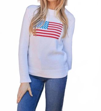 Sail to Sable Roll Neck Flag Sweater In Ivory