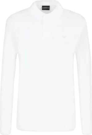 Armani Polo Shirt met Lange Mouwen - Heren - Polos - Wit - L - Katoen - Tops