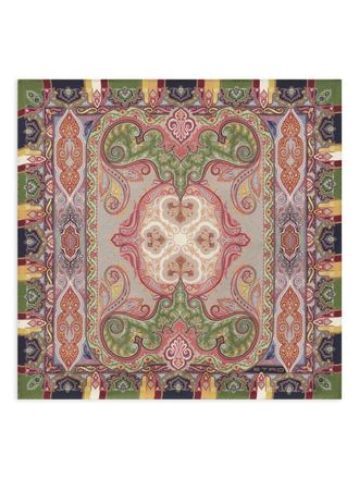 Etro floral paisley silk pocket square - men - Silk - One Size - Neutrals