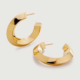 Monica Vinader Gold Power Large Hoop Earrings
