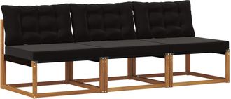 vidaXL 3 Uds. Sof&aacute; Intermedio De Exterior Madera De Acacia S&oacute;lida Vidaxl