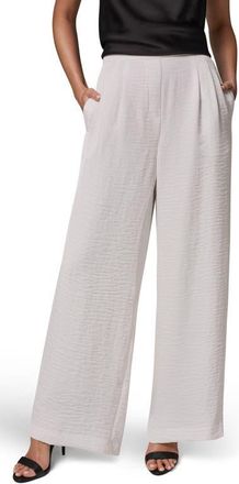 DKNY Pleat Front Wide Leg Pants in Cream at Nordstrom, Size X-Small