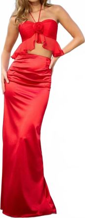 Sherri Hill Two-Piece Gown In Red