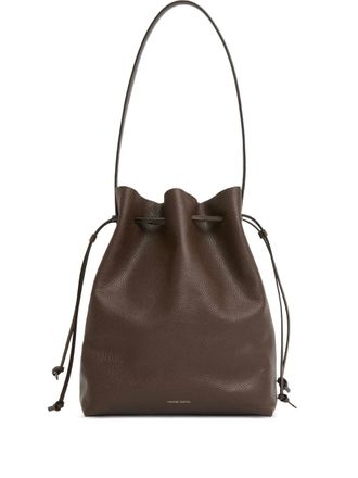 Mansur Gavriel logo-print leather bucket bag - women - Calf Leather - One Size - Brown