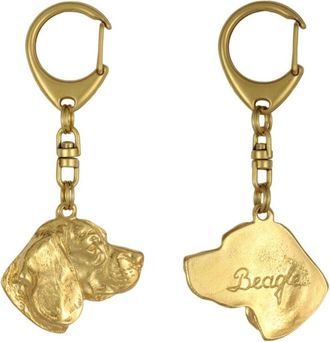 OEM Beagle - Llavero De Perro Ba&ntilde;ado En Oro En Caja De Regalo, Decoraci&oacute;n De Bolso, Accesorio De Lujo De Art-dog