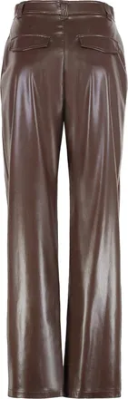 Pinko Womens Balloon-Fit Leather Effect Trousers Brown Polyester Straight