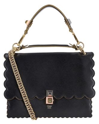 Fendi Fendi Kan I Scalloped Vitello Liberty Leather Studded Medium Shoulder Bag (Authentic Pre-Loved)