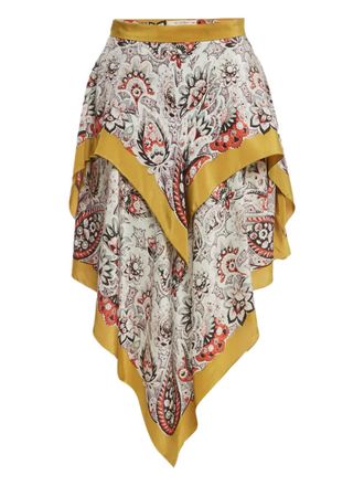 Etro paisley silk skirt - Neutrals