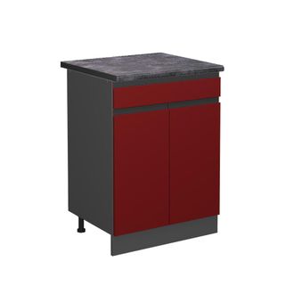 Vicco Mueble Bajo De Cocina R-line, Rojo, 60 Cm Ap Antracita
