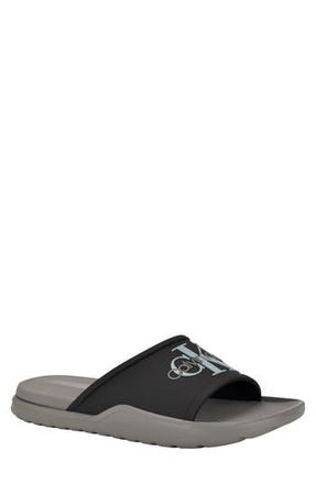 Calvin Klein Meloy Slide Sandal in Black/Light Blue at Nordstrom Rack, Size 11