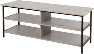 OEM Mesa De Apoyo Para Tv - Aktive - 110x40x45 Cm - Efecto Cemento - Estructura Met&aacute;lica Negra - Soporta 30 Kg - Dise&ntilde;o Moderno