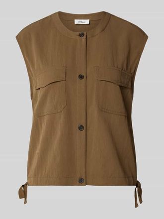 s.Oliver Red Label Relaxed Fit Weste mit Tunnelzug in Mittelbraun, Gr&ouml;&szlig;e 34