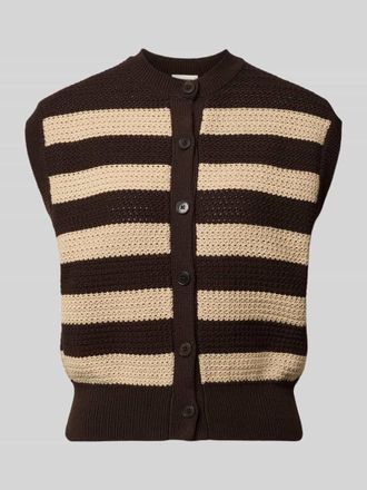 Drykorn Drykorn Regular Fit Weste in Strick-Optik Modell Lydisy in Schoko, Gr&ouml;&szlig;e XL