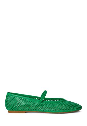 Ralph Lauren Green Jayna Mj Perforated Ballerina Flats