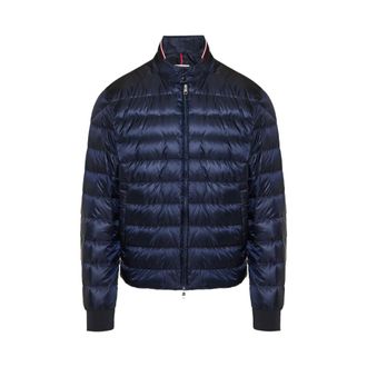 Moncler Rigel Short Down Jacket - Heren - Jassen - Blauw - Maat: XL Polyamide