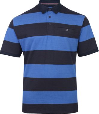 KAM Striped Rugby Polo Shirt for Men in Navy/Blue, 4XL