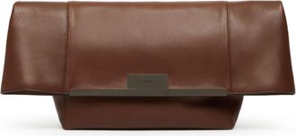 Max Mara Large Clutch In Natural Leather Max Mara