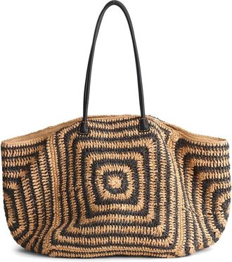 Madewell The Two-Toned Straw Tote Bag in Natural Multi at Nordstrom Rack