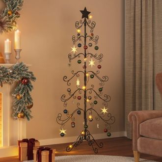 vidaXL &Aacute;rbol De Navidad Para Decoraci&oacute;n Metal Negro 180 Cm Vidaxl
