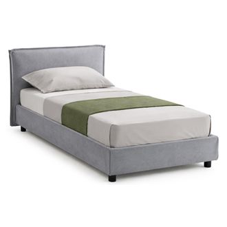 Dmora Cama Individual Atrelmo, Colch&oacute;n Incluido, Desenfundable Made In Italy, Contenedor, Gris
