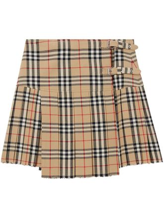 Burberry Vintage Check Wool Miniskirt